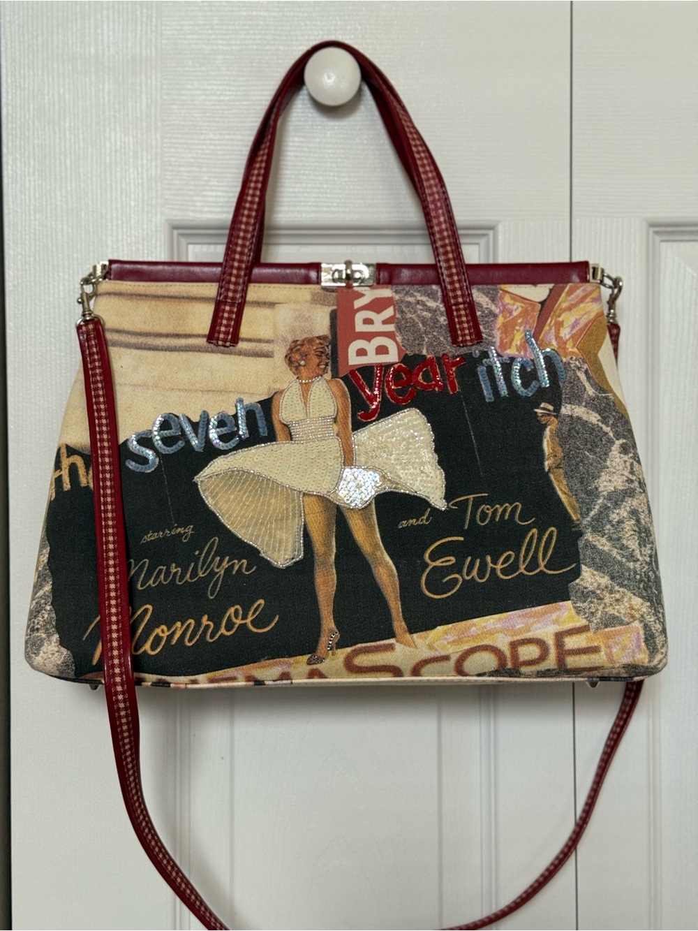 Y2K Vintage Isabella Fiore "The Seven Year Itch" Marilyn Monroe canvas tote bag